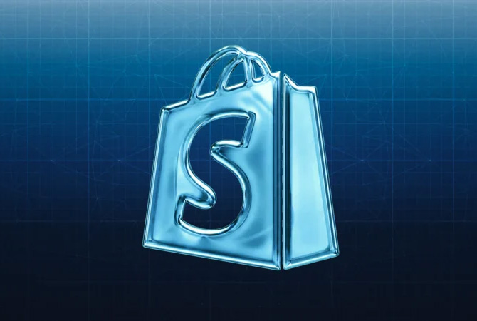 The Shopify shopping bag mark